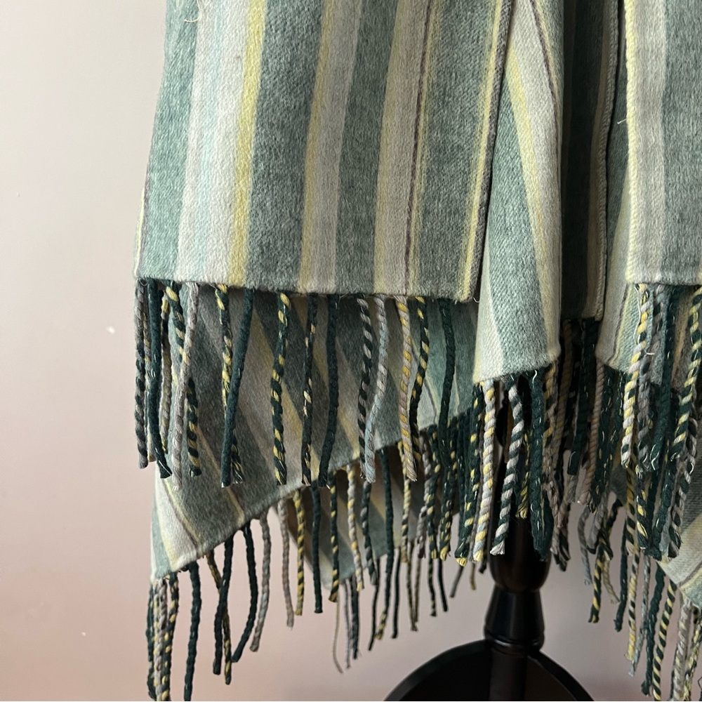 Jonathan Simkhai Striped Poncho in Green and Cream - Picture 6 of 13